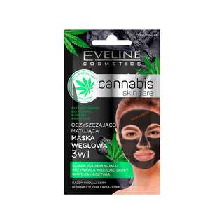 Máscara Facial 3 em 1 Cannabis CHARCOAL 7ML Eveline
